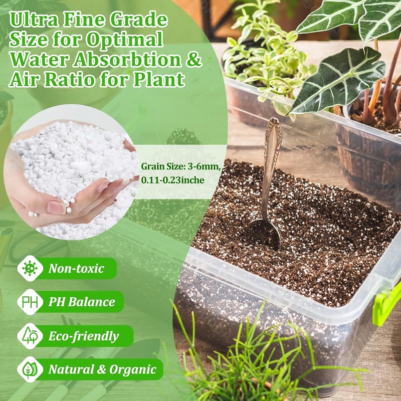Legigo 10 Quarts Organic Horticultural Perlite for Plants Indoor- Natural Horticultural Soil Additive Conditioner Mix for Improves Drainage, Ventilation and Root Growth - Image 2